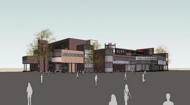 Sketchup文化模型|多层活动中心，文化建筑，现代风格