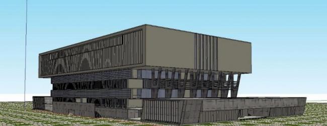 Sketchup文化模型|多层图书馆，文化建筑，现代风格