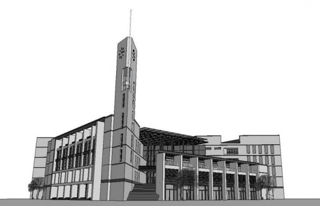 Sketchup文化模型|多层大学图书馆，文化建筑，现代风格