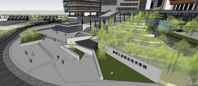 Sketchup学校模型|多层学校大学，校园教育建筑，现代风格