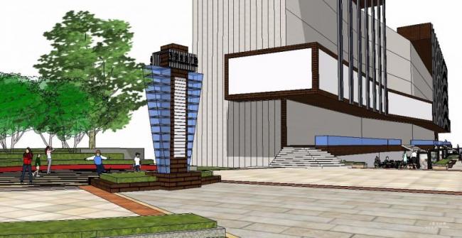 Sketchup景观模型|商业景观，现代风格