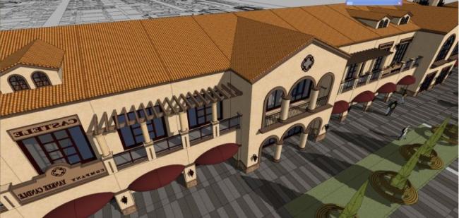 Sketchup商业模型|低层商业建筑，古典风格