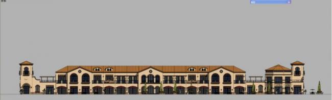 Sketchup商业模型|低层商业建筑，古典风格