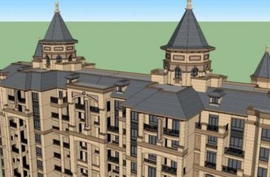 Sketchup住宅模型|双拼高层住宅，古典风格，托斯卡纳风格-BIM建筑网