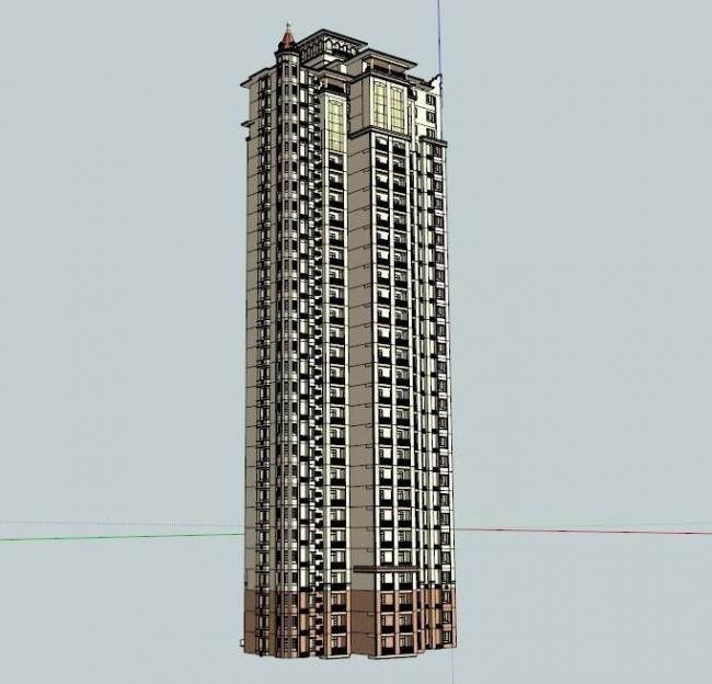 Sketchup住宅模型|超高层住宅，古典风格