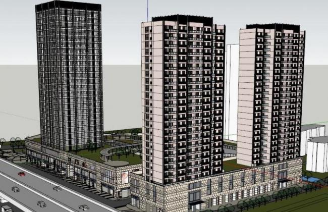 Sketchup住宅模型|高层住宅，底层商业，居住建筑，古典风格
