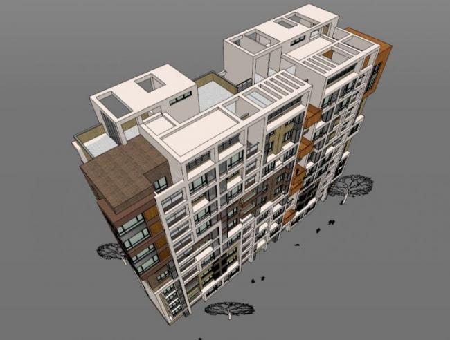 Sketchup住宅模型|高层住宅，现代风格