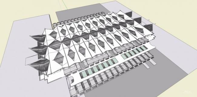 Sketchup车站路桥|杭州东火车站，低层，现代风格