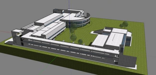 Sketchup住宅模型|Weishaupt Forum，白色派理查德·迈耶