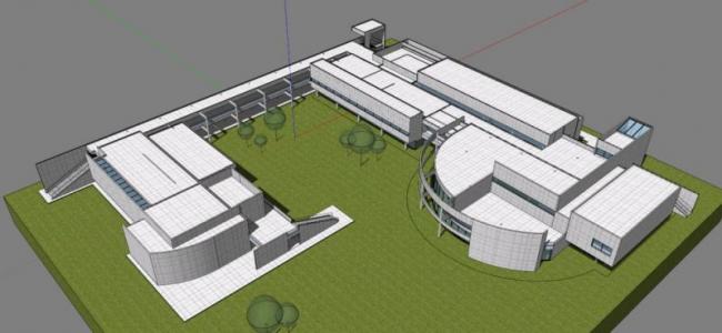 Sketchup住宅模型|Weishaupt Forum，白色派理查德·迈耶