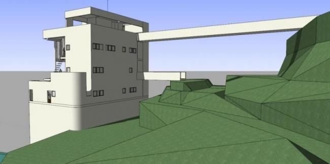 Sketchup住宅模型|道格拉斯住宅，白色派理查德·迈耶，现代风格