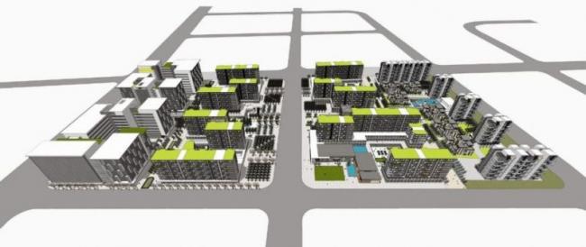 Sketchup住宅模型|多高层住宅小区，现代风格