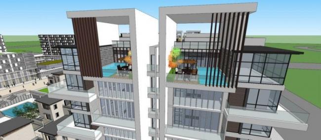 Sketchup住宅模型|多高层住宅小区，现代风格