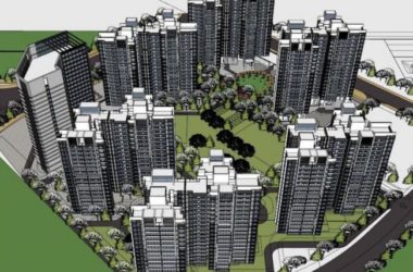 Sketchup住宅模型|高层住宅小区，现代风格-BIM建筑网