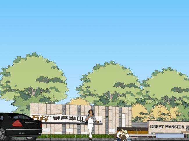 Sketchup景观模型|景观墙，现代风格