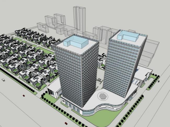 Sketchup住宅模型|多层住区，现代风格