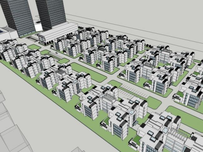 Sketchup住宅模型|多层住区，现代风格
