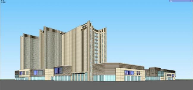 Sketchup综合体模型|高层综合体，现代风格