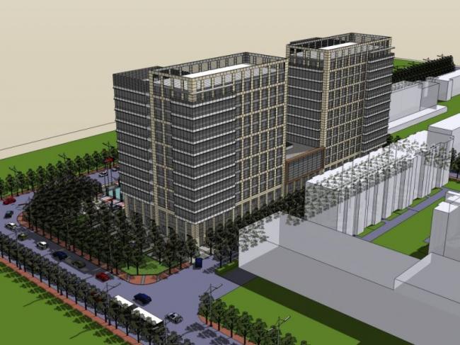 Sketchup办公模型|多高层办公楼，现代风格