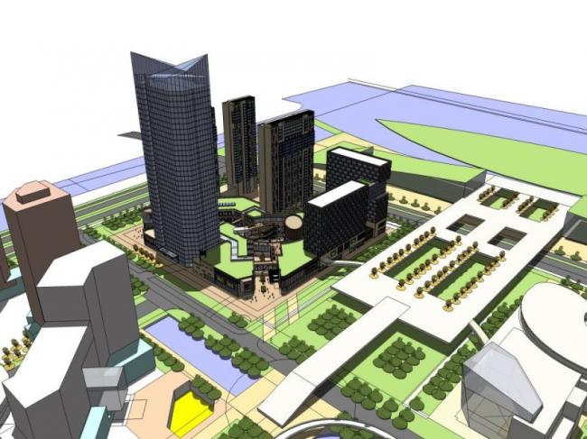 Sketchup综合体模型|超高层商业综合体，现代风格