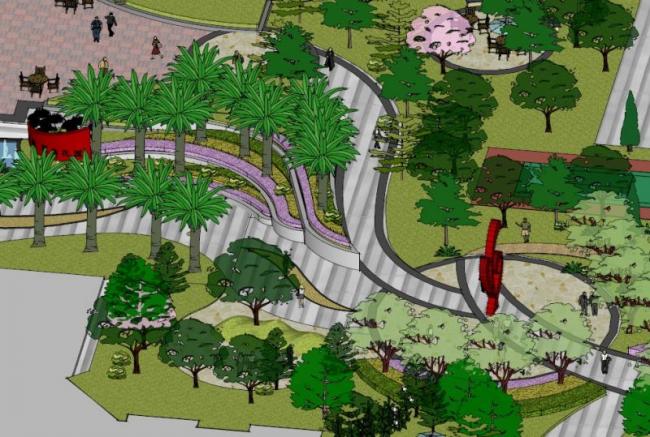 Sketchup景观模型|小区景观，住宅景观，现代风格