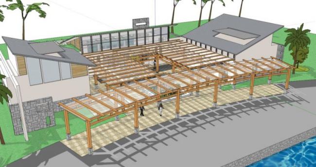Sketchup文化模型|多层玻璃连廊院落活动中心，文化建筑，现代风格