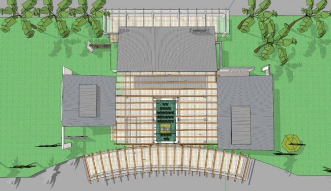 Sketchup文化模型|多层玻璃连廊院落活动中心，文化建筑，现代风格