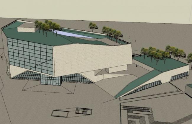 Sketchup文化模型|多层展览馆，文化建筑，现代风格