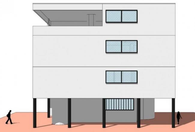 Sketchup住宅模型|多层住宅，柯布西耶，现代风格