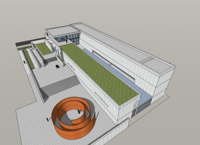Sketchup文化模型|普利策基金会美术馆，文化建筑，现代风格，安藤忠雄