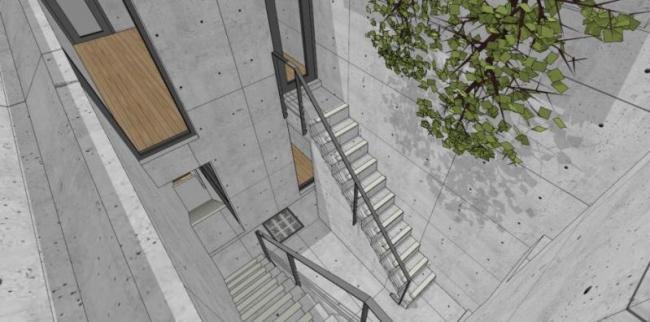 Sketchup住宅模型|多层住宅，现代风格，安藤忠雄