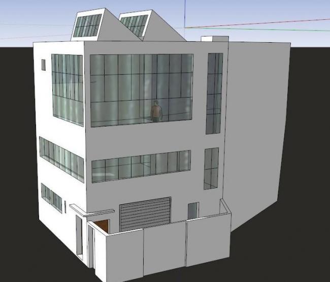 Sketchup住宅模型|多层工作室及公寓，柯布西耶，现代风格
