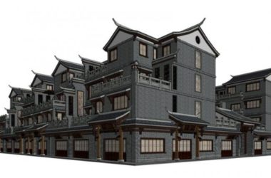 Sketchup住宅模型|多层住宅，联排住宅，中式风格-BIM建筑网