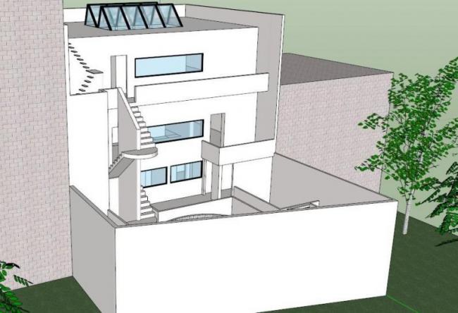 Sketchup住宅模型|多层住宅，柯布西耶，现代风格