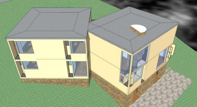 Sketchup住宅模型|低层住宅，现代风格，路易斯·康