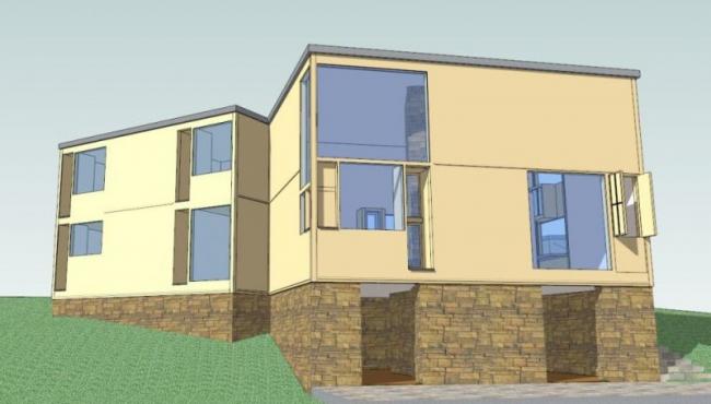 Sketchup住宅模型|低层住宅，现代风格，路易斯·康