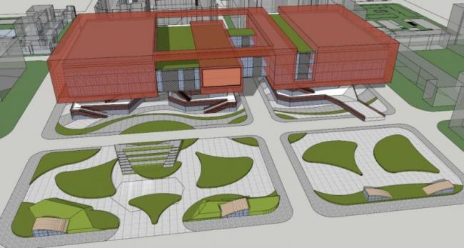 Sketchup商业模型|多层购物中心，现代风格