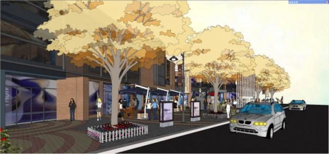 Sketchup商业模型|多层商业街，现代风格