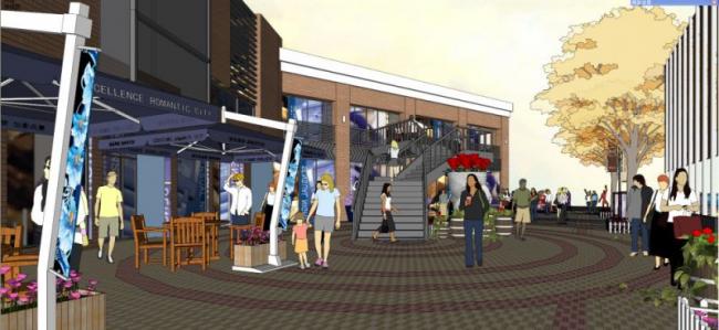 Sketchup商业模型|多层商业街，现代风格