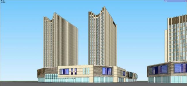 Sketchup综合体模型|高层综合体，现代风格