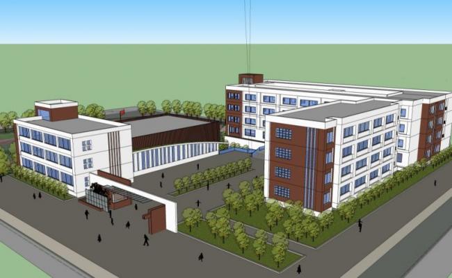 Sketchup学校模型|多层小学学校，校园教育建筑，现代风格