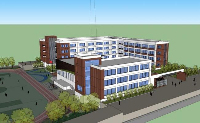 Sketchup学校模型|多层小学学校，校园教育建筑，现代风格