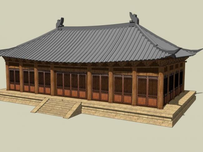 Sketchup古建筑模型|多层古建筑，中式风格