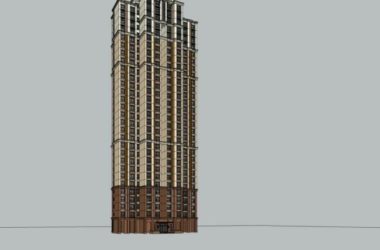 Sketchup住宅模型|高层住宅，居住建筑，古典风格-BIM建筑网