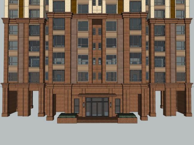 Sketchup住宅模型|高层住宅，居住建筑，古典风格
