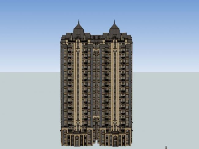 Sketchup住宅模型|高层住宅，古典风格