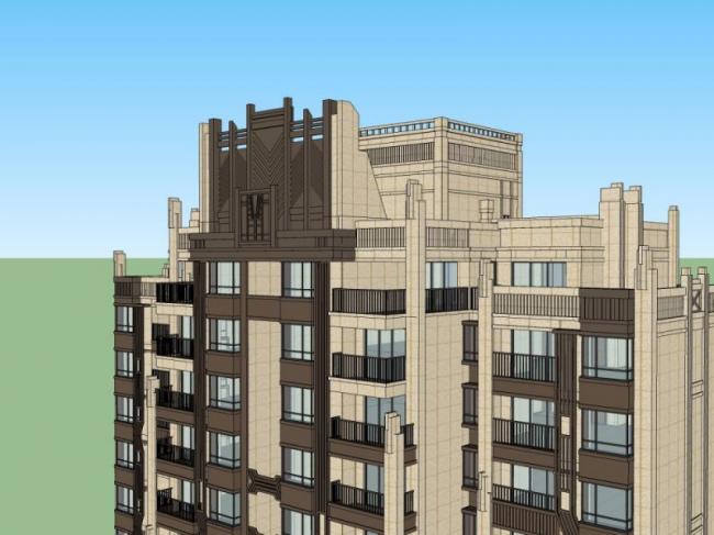 Sketchup住宅模型|超高层住宅，古典风格