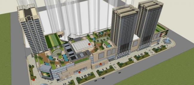 Sketchup综合体模型|商业综合体，现代风格