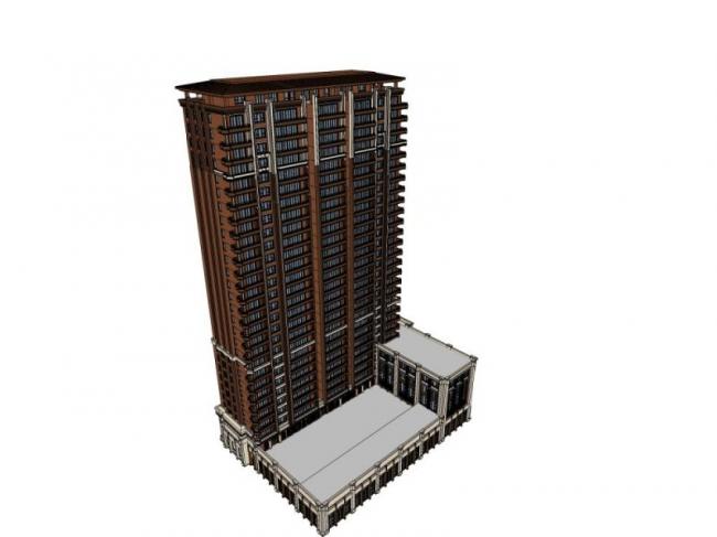 Sketchup住宅模型|高层住宅，居住建筑，古典风格