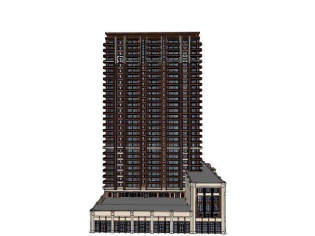 Sketchup住宅模型|高层住宅，居住建筑，古典风格